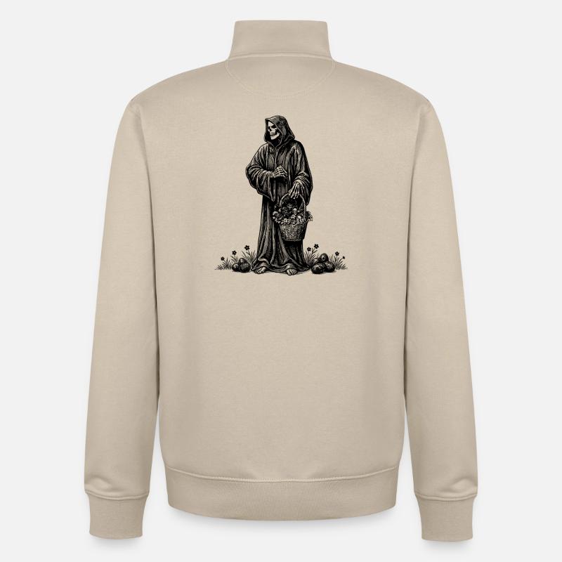 Todesfigur Osterkorb Versteckte Eier Gras - Unisex Organic Zip Sweatshirt von Stanley/Stella - Cremebeige