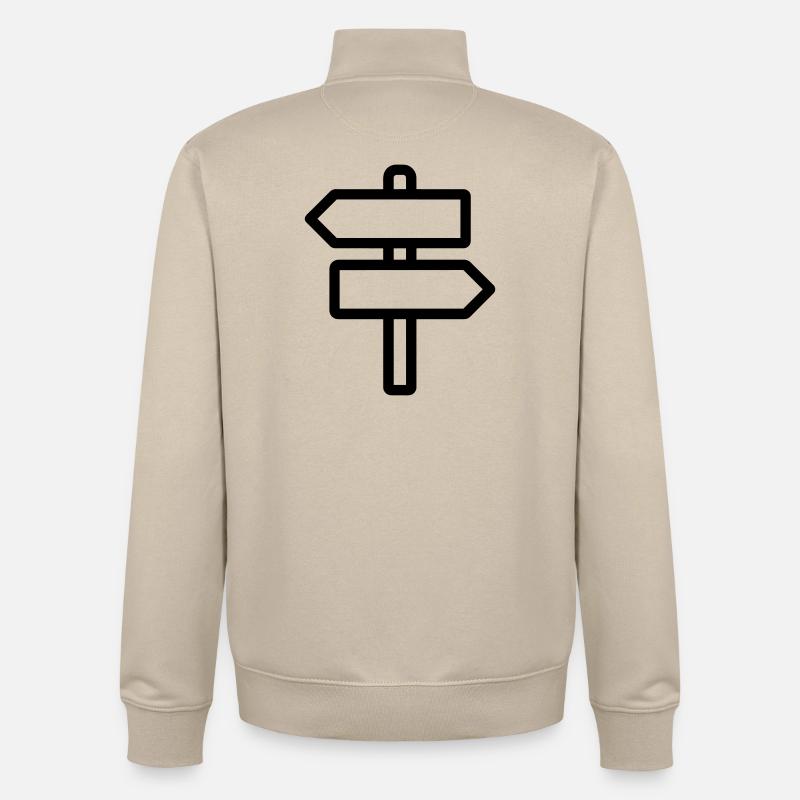 panneau directionnel - Sweat zippé unisexe en coton bio Stanley/Stella - beige crème