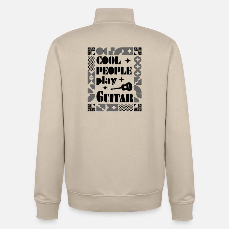 Cool people play Guitar black - Unisex Organic Zip Sweatshirt von Stanley/Stella - Cremebeige