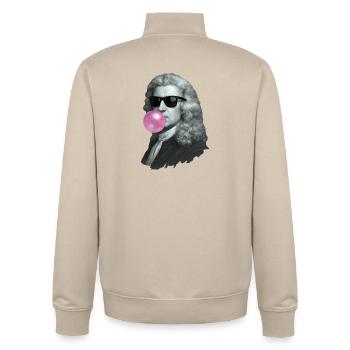 Isaac Newton mit Kaugummi und Sonnenbrille - Unisex Organic Zip Sweatshirt von Stanley/Stella - Cremebeige - Hinten - AI Model Male 185 dark (185cm)