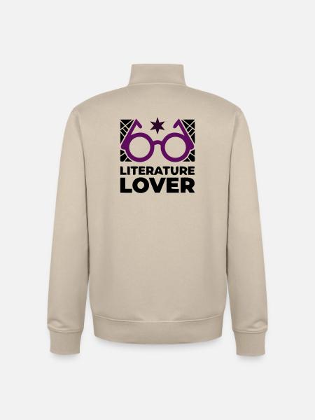 Literature Lover Brille Text - Unisex Organic Zip Sweatshirt von Stanley/Stella - Cremebeige