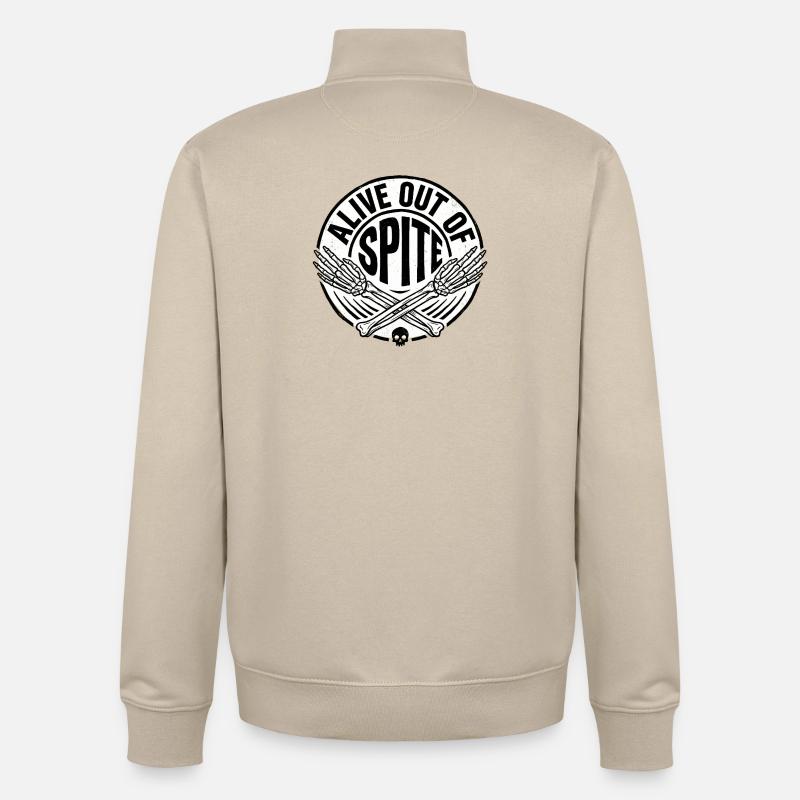Survie malgré le logo en os - Sweat zippé unisexe en coton bio Stanley/Stella - beige crème