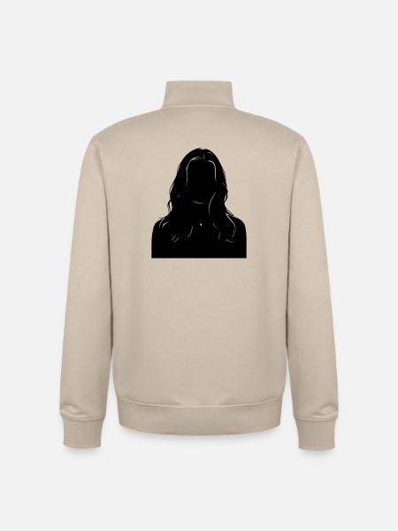 Sillouhette Frau - Unisex Organic Zip Sweatshirt von Stanley/Stella - Cremebeige
