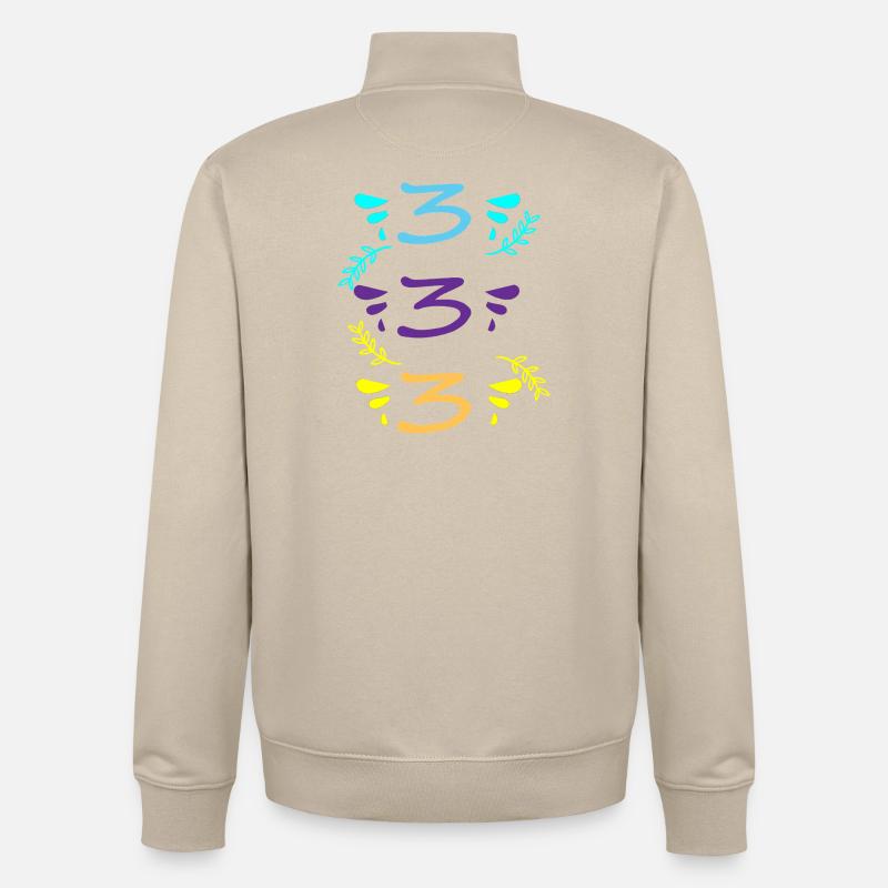 drei oder dreihundertdreiunddreißig - Unisex Organic Zip Sweatshirt von Stanley/Stella - Cremebeige