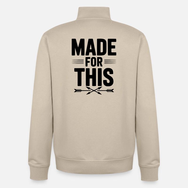 Faits pour ça - Sweat zippé unisexe en coton bio Stanley/Stella - beige crème