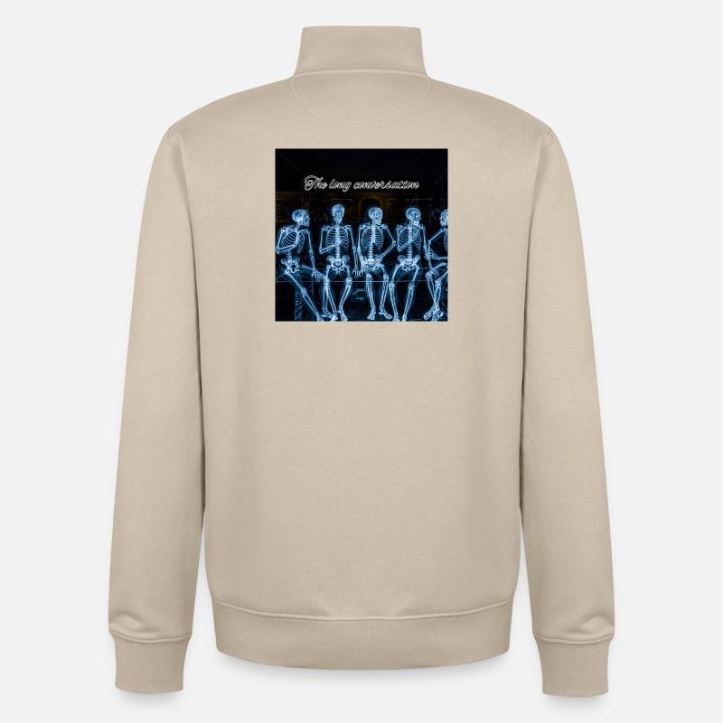 Long Talks : Rangée des Squelettes - Sweat zippé unisexe en coton bio Stanley/Stella - beige crème