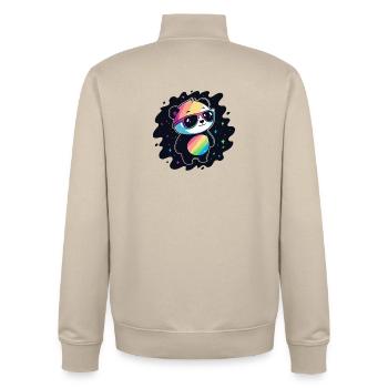 Panda Rainbow Galaxy Coole Brillen - Unisex Organic Zip Sweatshirt von Stanley/Stella - Cremebeige - Hinten - AI Model Male 185 dark (185cm)