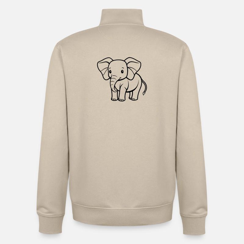 Bébé éléphant - Sweat zippé unisexe en coton bio Stanley/Stella - beige crème
