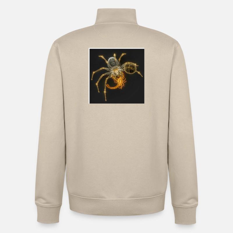 Design de l’arachnide néon - Sweat zippé unisexe en coton bio Stanley/Stella - beige crème