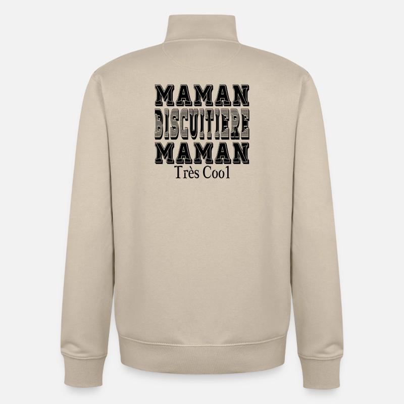 Maman Biscuitière Maman Très Cool - Sweat zippé unisexe en coton bio Stanley/Stella - beige crème
