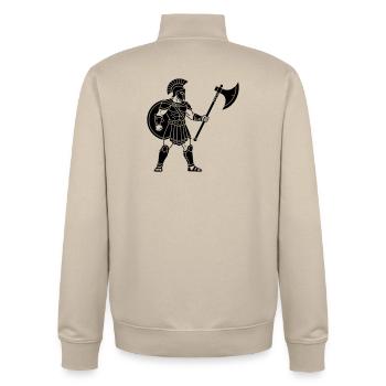 Soldier Greece - Unisex Organic Zip Sweatshirt by Stanley/Stella - desert dust - Back - AI Model Male 185 dark (185cm)