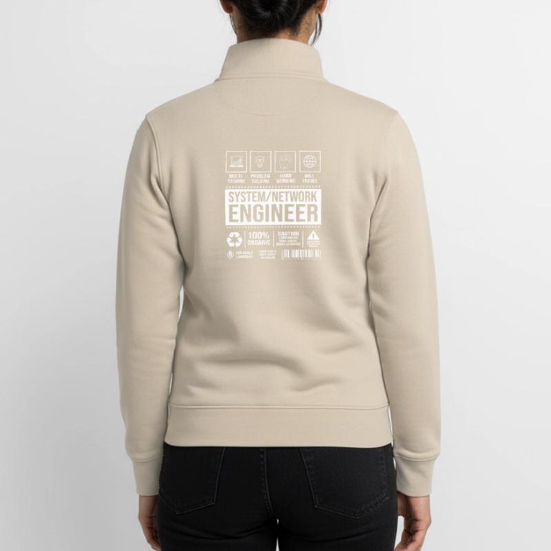 Network Computer Scientist Programmer Admin Unisex Organic Zip Sweatshirt by Stanley/Stella