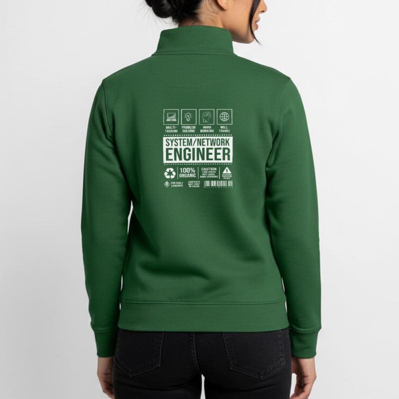 Network Computer Scientist Programmer Admin Unisex Organic Zip Sweatshirt by Stanley/Stella