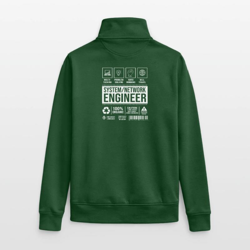 Network Computer Scientist Programmer Admin Unisex Organic Zip Sweatshirt by Stanley/Stella