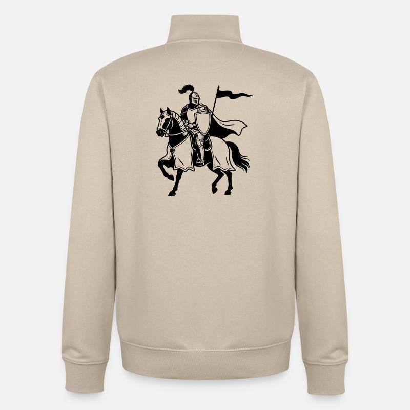 Chevalier à cheval - Sweat zippé unisexe en coton bio Stanley/Stella - beige crème