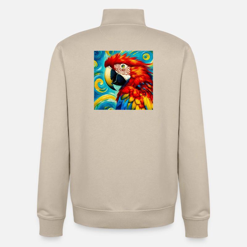perroquet - Sweat zippé unisexe en coton bio Stanley/Stella - beige crème