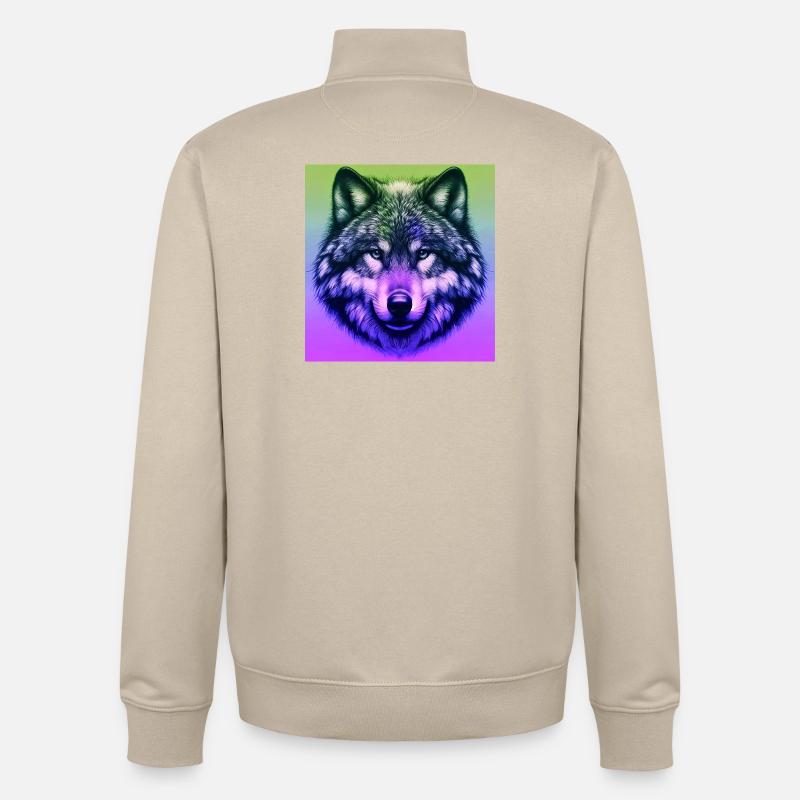 Wolf - Unisex Organic Zip Sweatshirt by Stanley/Stella - desert dust