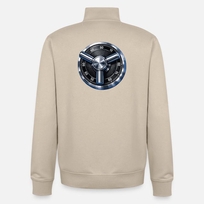 Conception de cadran sécurisé de sécurité - Sweat zippé unisexe en coton bio Stanley/Stella - beige crème