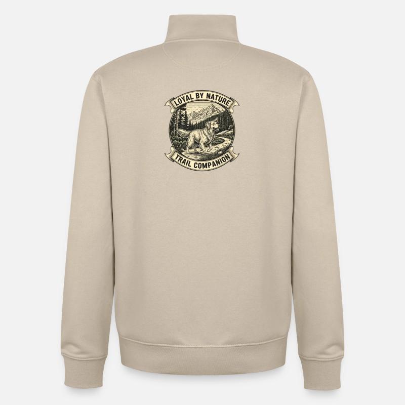 Chien Retriever - Sweat zippé unisexe en coton bio Stanley/Stella - beige crème