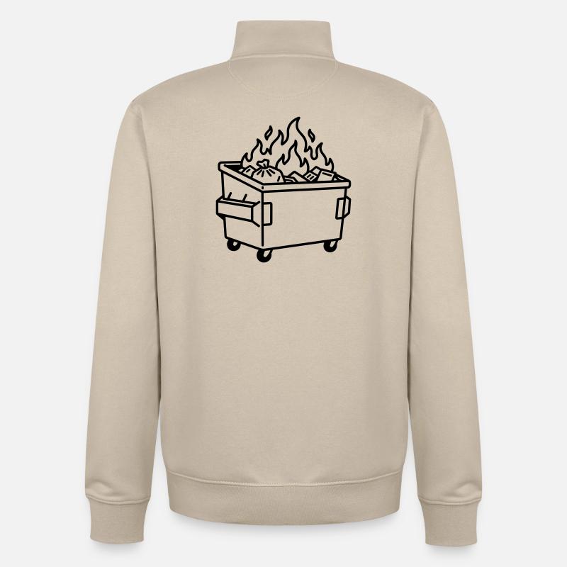 Müllcontainer-Feuer - Unisex Organic Zip Sweatshirt von Stanley/Stella - Cremebeige