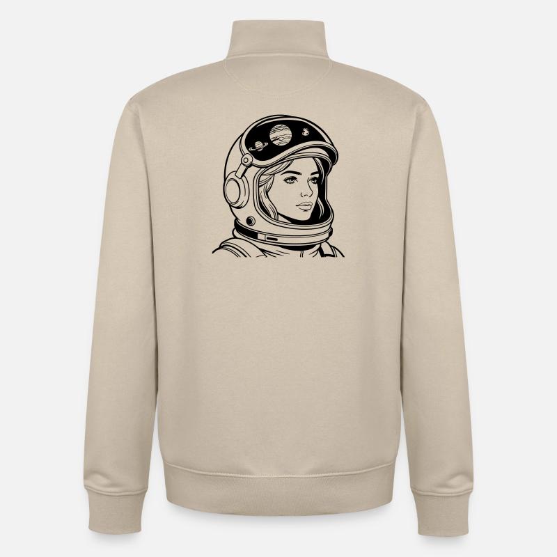 Femme de l’espace - Sweat zippé unisexe en coton bio Stanley/Stella - beige crème
