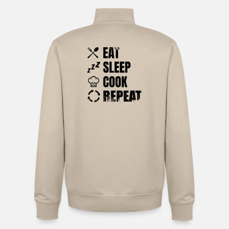 Plan de cuisson - Sweat zippé unisexe en coton bio Stanley/Stella - beige crème