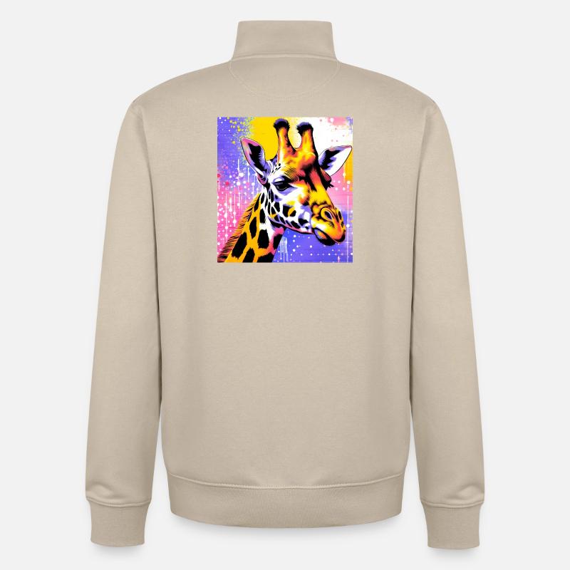 giraffe - Unisex Organic Zip Sweatshirt by Stanley/Stella - desert dust