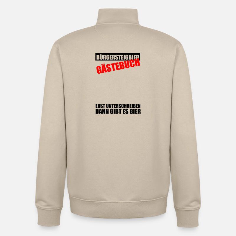 Gästebuch Bürgersteigbier Ortskontrollfahrt OKF - Unisex Organic Zip Sweatshirt von Stanley/Stella - Cremebeige