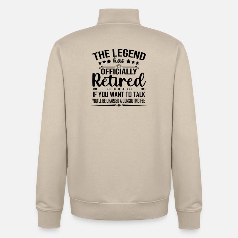 Drôle de déclaration sur la retraite - Sweat zippé unisexe en coton bio Stanley/Stella - beige crème