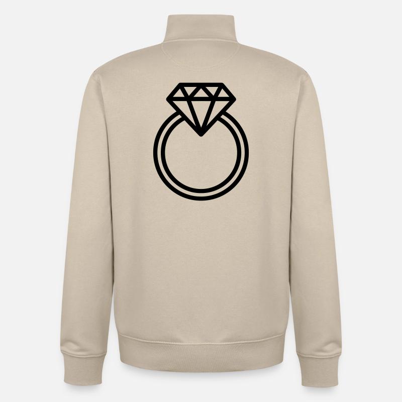 bague de mariage - Sweat zippé unisexe en coton bio Stanley/Stella - beige crème