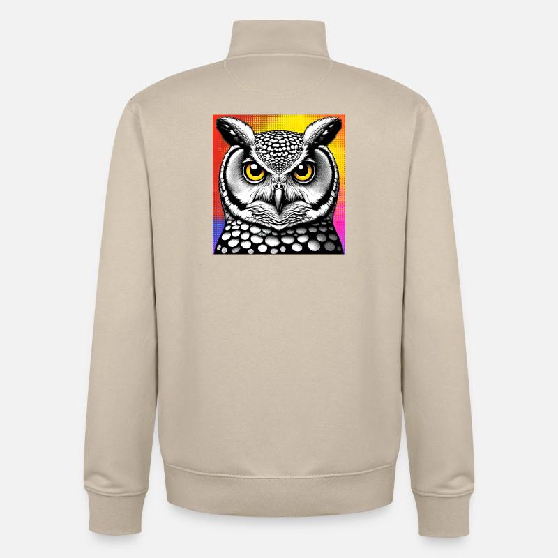 Eule - Unisex Organic Zip Sweatshirt von Stanley/Stella - Cremebeige