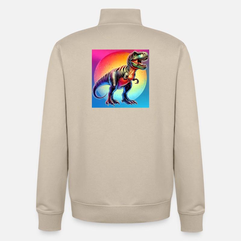 dinosaur - Unisex Organic Zip Sweatshirt by Stanley/Stella - desert dust