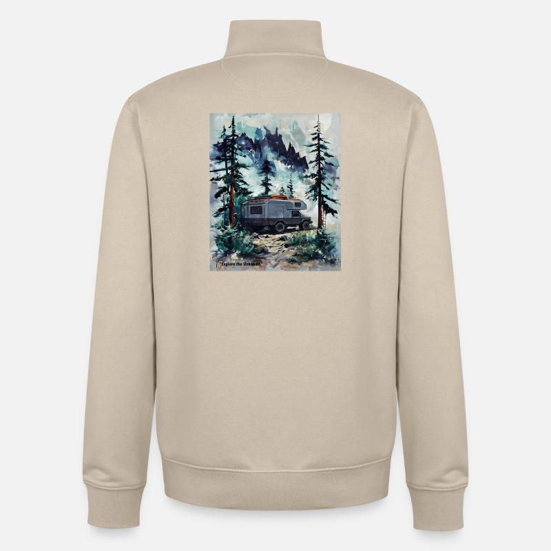Erkunde den Unknown Forest Camper - Unisex Organic Zip Sweatshirt von Stanley/Stella - Cremebeige
