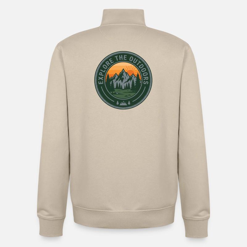 Explore Outdoors Berge - Unisex Organic Zip Sweatshirt von Stanley/Stella - Cremebeige