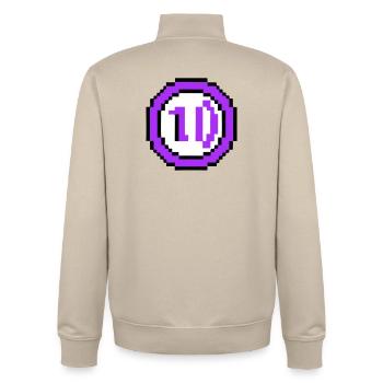 Arcade Münze 10 Jahre Jubiläum - Unisex Organic Zip Sweatshirt von Stanley/Stella - Cremebeige - Hinten - AI Model Male 185 dark (185cm)