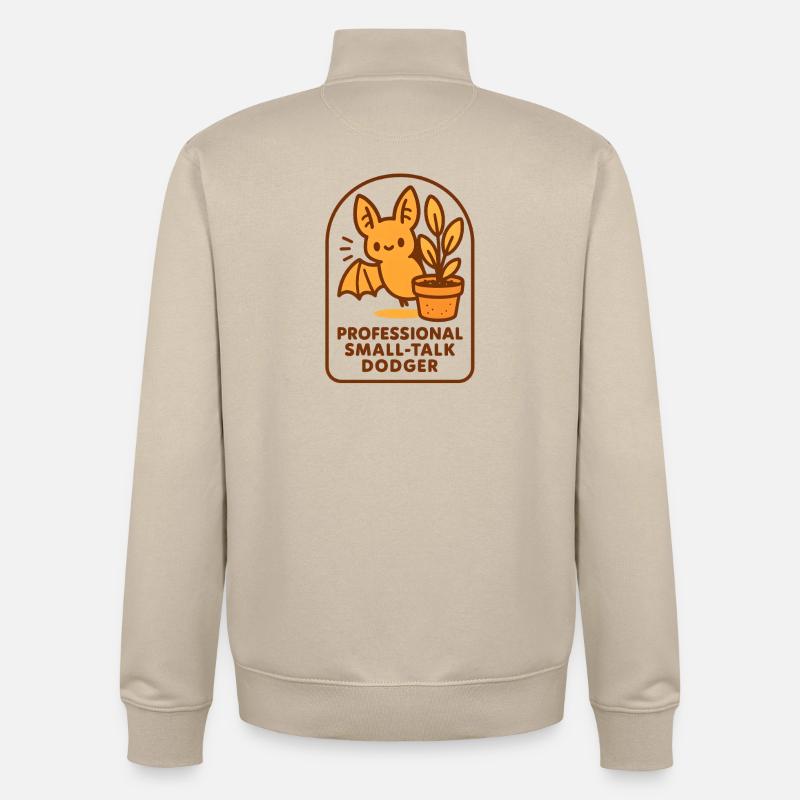 Small talk avoiders | Bat Humor - Unisex Organic Zip Sweatshirt by Stanley/Stella - desert dust