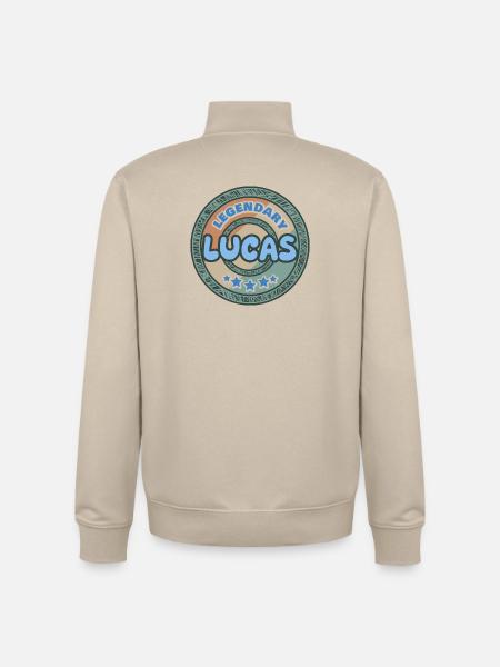 Spruch Lucas - Unisex Organic Zip Sweatshirt von Stanley/Stella - Cremebeige