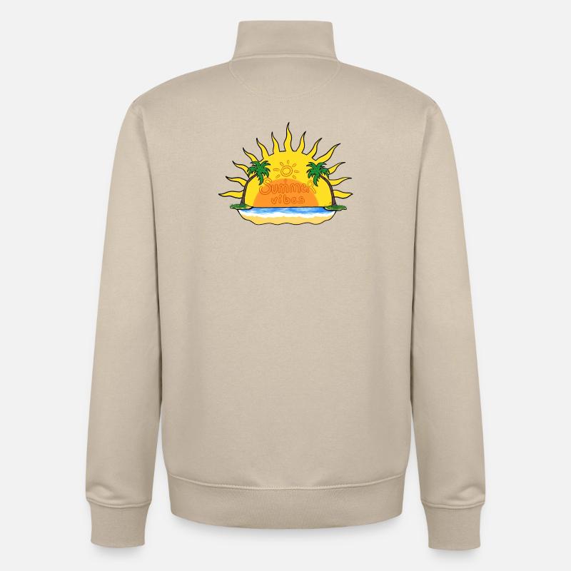 Sommerliche Vibes - Unisex Organic Zip Sweatshirt von Stanley/Stella - Cremebeige