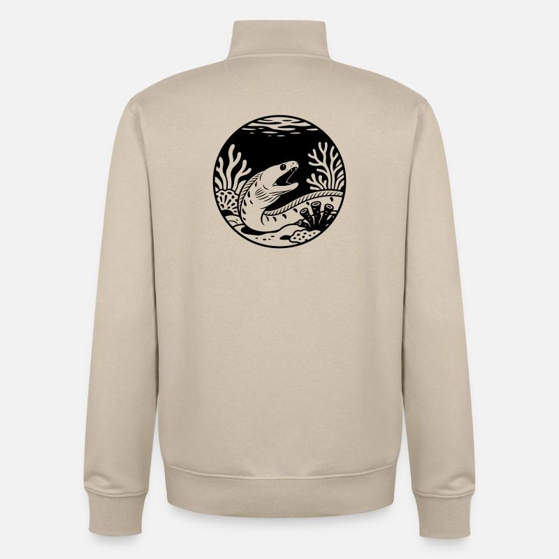 Moray eels - Unisex Organic Zip Sweatshirt by Stanley/Stella - desert dust