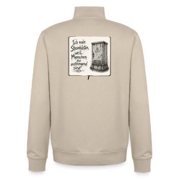 Urban Sketching Stromkasten Zeichnen - Unisex Organic Zip Sweatshirt von Stanley/Stella - Cremebeige - Hinten - AI Model Male 185 dark (185cm)