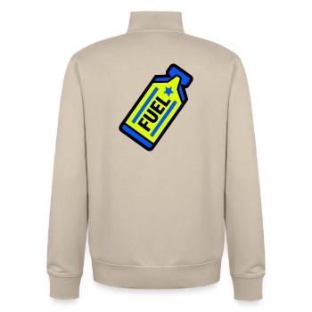 Fuel Energy Gel Ausdauer Sport - Unisex Organic Zip Sweatshirt von Stanley/Stella - Cremebeige - Hinten - AI Model Male 185 dark (185cm)