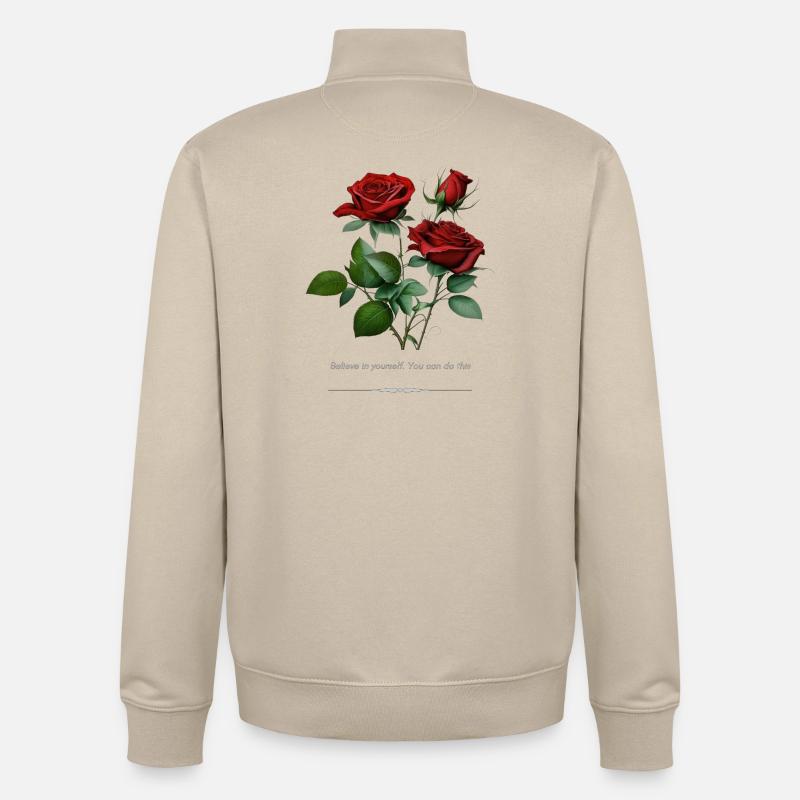 Rose - Sweat zippé unisexe en coton bio Stanley/Stella - beige crème