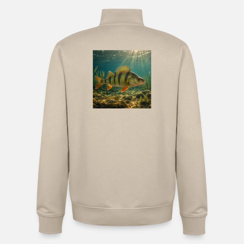 Perch in sunlight underwater - Unisex Organic Zip Sweatshirt by Stanley/Stella - desert dust