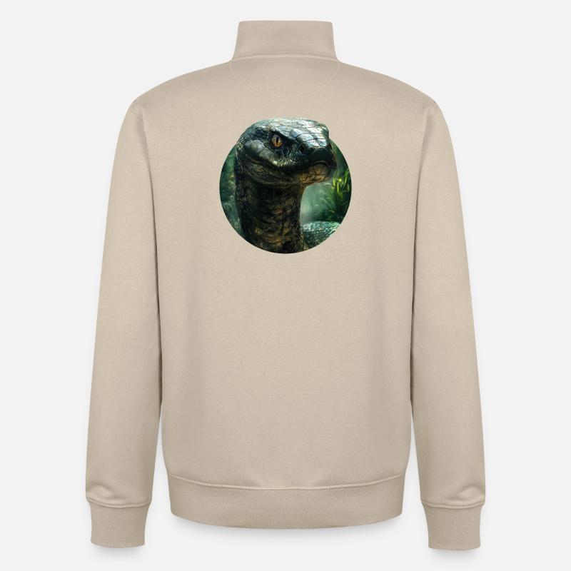 Schlangendesign - Unisex Organic Zip Sweatshirt von Stanley/Stella - Cremebeige