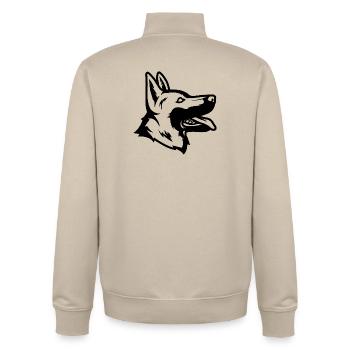 Deutscher Schäferhund - Unisex Organic Zip Sweatshirt von Stanley/Stella - Cremebeige - Hinten - AI Model Male 185 dark (185cm)