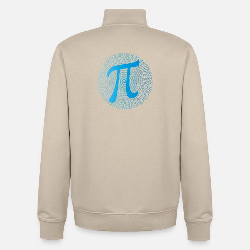 π (pi) in Data Spiral - Unisex Organic Zip Sweatshirt by Stanley/Stella - desert dust
