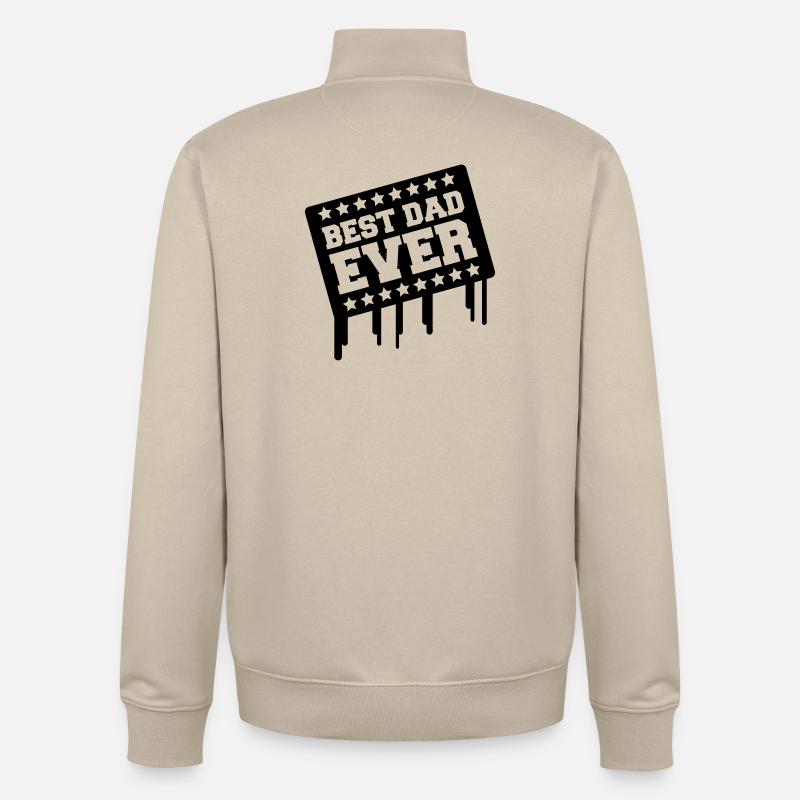 best_dad_ever03 - Sweat zippé unisexe en coton bio Stanley/Stella - beige crème