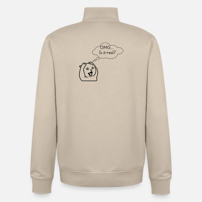 OMG - Sweat zippé unisexe en coton bio Stanley/Stella - beige crème