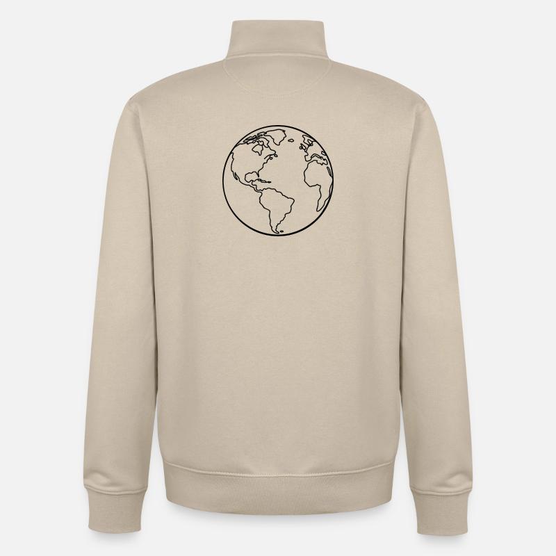 Erdumriss - Unisex Organic Zip Sweatshirt von Stanley/Stella - Cremebeige
