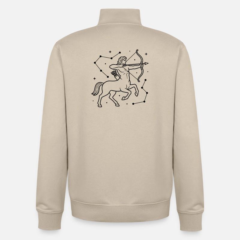 Signe du Sagittaire - Sweat zippé unisexe en coton bio Stanley/Stella - beige crème